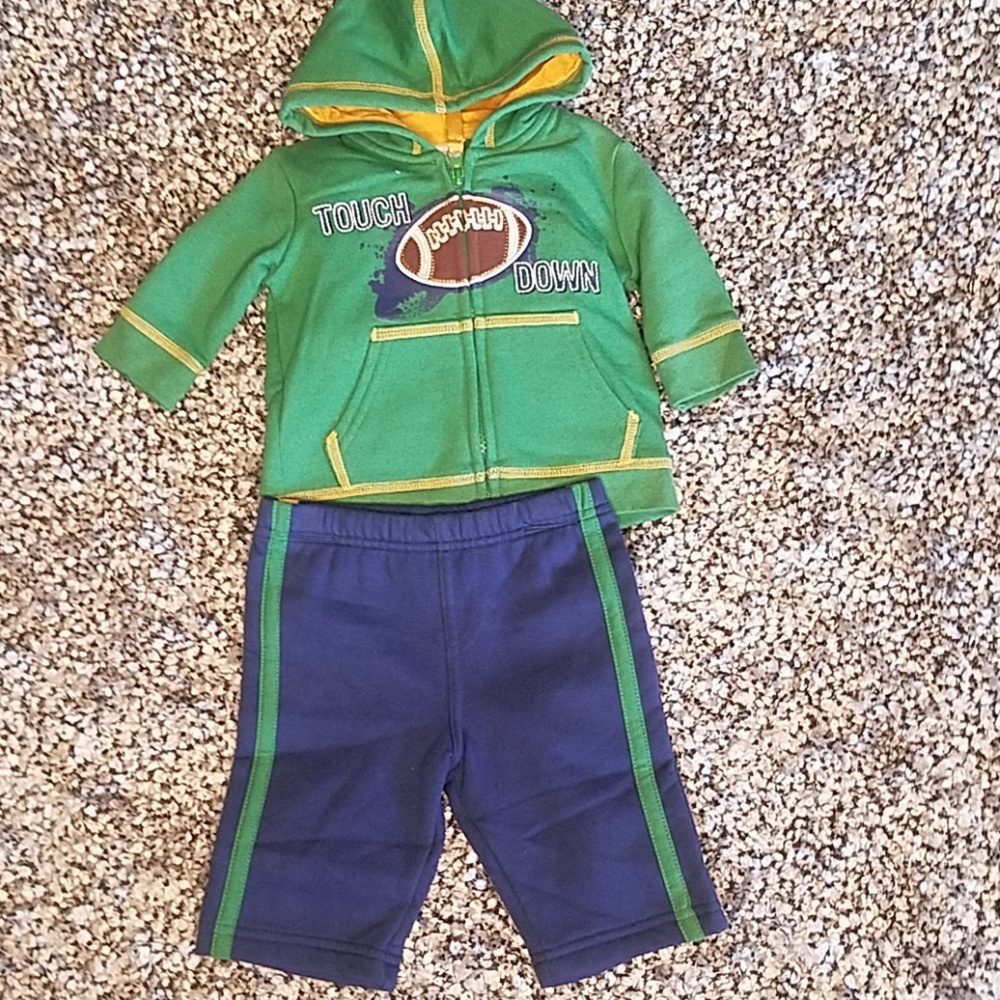 Boys 3 months Two-piece football hoodie with pants